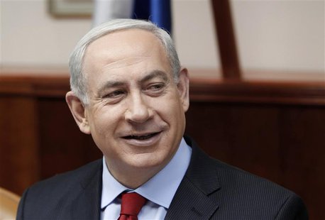 Israel's Prime Minister Benjamin Netanyahu attends the weekly cabinet meeting in Jerusalem December 9, 2012. REUTERS/Ammar Awad Israel's Prime Minister Benjamin Netanyahu attends the weekly cabinet meeting in Jerusalem December 9, 2012. REUTERS/Ammar Awad