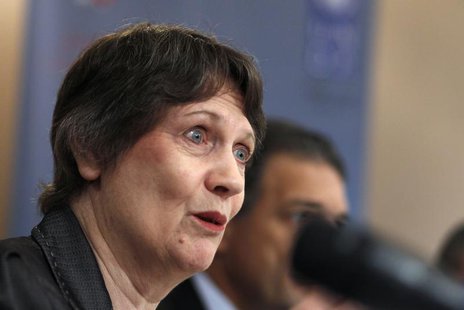 Helen Clark, head of the United Nations Development Programme (UNDP), speaks during a news conference after launching a report on "Water Gov Helen Clark, head of the United Nations Development Programme (UNDP), speaks during a news conference after launching a report on "Water Gov