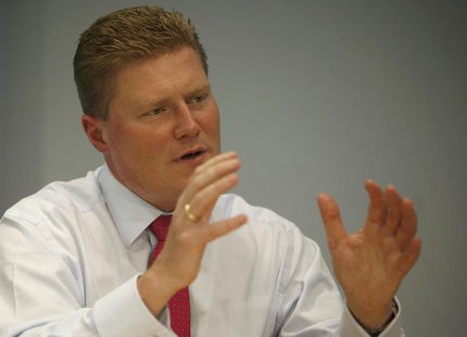 Jesper Brandgaard, Chief Financial Officer of Denmark's Novo Nordisk, speaks at the Reuters Health Summit in New York, November 15, 2007. RE Jesper Brandgaard, Chief Financial Officer of Denmark's Novo Nordisk, speaks at the Reuters Health Summit in New York, November 15, 2007. RE