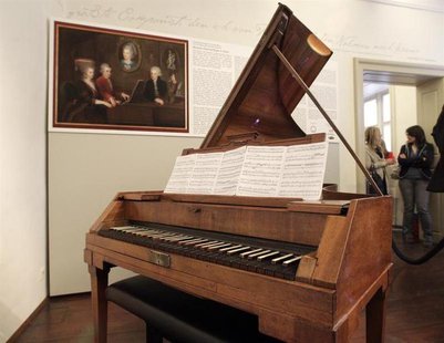 Wolfgang Amadeus Mozart's original Anton-Walter-piano is pictured at Mozart's former apartment in central Vienna October 25, 2012. REUTERS/H Wolfgang Amadeus Mozart's original Anton-Walter-piano is pictured at Mozart's former apartment in central Vienna October 25, 2012. REUTERS/H