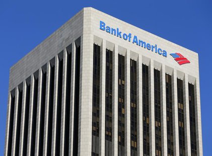 A Bank of America sign is shown on a building in downtown Los Angeles, California January 15, 2014. REUTERS/Mike Blake A Bank of America sign is shown on a building in downtown Los Angeles, California January 15, 2014. REUTERS/Mike Blake