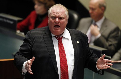 Toronto Mayor Rob Ford reacts during a budget meeting at City Hall in Toronto, January 30, 2014. REUTERS/Aaron Harris Toronto Mayor Rob Ford reacts during a budget meeting at City Hall in Toronto, January 30, 2014. REUTERS/Aaron Harris