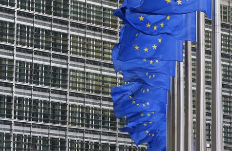 European flags are hung outside the European Commission headquarters in Brussels January 22, 2014. REUTERS/Yves Herman European flags are hung outside the European Commission headquarters in Brussels January 22, 2014. REUTERS/Yves Herman