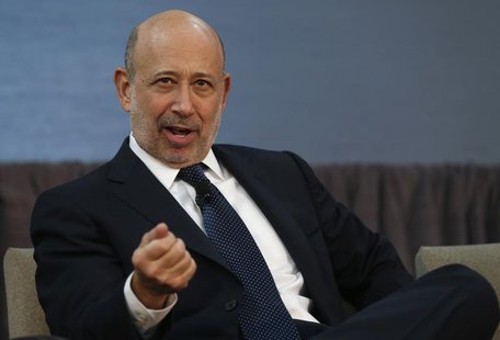 Goldman Sachs CEO Lloyd Blankfein takes part in a panel discussion following a news conference announcing a $20 million partnership to bring Goldman Sachs CEO Lloyd Blankfein takes part in a panel discussion following a news conference announcing a $20 million partnership to bring