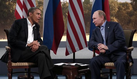 U.S. President Barack Obama (L) meets with Russian President Vladimir Putin during the G8 Summit at Lough Erne in Enniskillen, Northern Irel U.S. President Barack Obama (L) meets with Russian President Vladimir Putin during the G8 Summit at Lough Erne in Enniskillen, Northern Irel