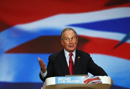 New York City Mayor Michael Bloomberg speaks at the Conservative Party conference in Birmingham, central England October 10, 2012 in this fi New York City Mayor Michael Bloomberg speaks at the Conservative Party conference in Birmingham, central England October 10, 2012 in this fi