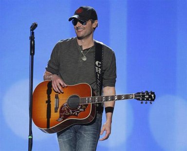 Singer Eric Church smiles after performing "Springsteen" at the 47th annual Academy of Country Music Awards in Las Vegas, Nevada, April 1, 2 Singer Eric Church smiles after performing "Springsteen" at the 47th annual Academy of Country Music Awards in Las Vegas, Nevada, April 1, 2