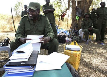 South Sudan's rebel leader Riek Machar sits in the bush in a rebel-controlled territory in Jonglei State January 31, 2014. REUTERS/Goran Tom South Sudan's rebel leader Riek Machar sits in the bush in a rebel-controlled territory in Jonglei State January 31, 2014. REUTERS/Goran Tom