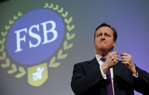 Britain's Prime Minister David Cameron speaks at the Federation of Small Business in London January 27, 2014. REUTERS/Adrian Dennis/pool Britain's Prime Minister David Cameron speaks at the Federation of Small Business in London January 27, 2014. REUTERS/Adrian Dennis/pool