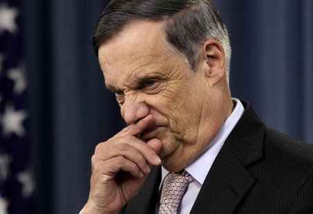 Under Secretary of Defense (Comptroller) Robert Hale attends a news conference at the Pentagon in Washington October 17, 2013. REUTERS/Yuri Under Secretary of Defense (Comptroller) Robert Hale attends a news conference at the Pentagon in Washington October 17, 2013. REUTERS/Yuri