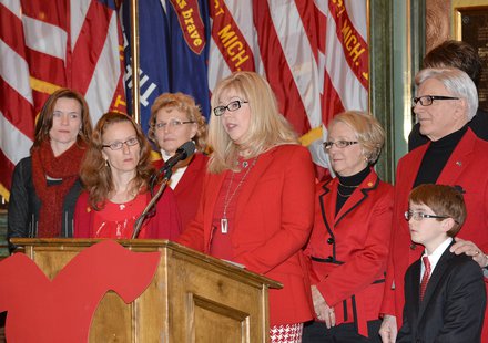 Schuitmaker, R-Lawton, and Rep. Ellen Cogen Lipton, D-Huntington Woods, co-hosted the Go Red for Women event at the Capitol on Thursday and sponsored resolutions in both the state Senate and House of Representatives. Schuitmaker, R-Lawton, and Rep. Ellen Cogen Lipton, D-Huntington Woods, co-hosted the Go Red for Women event at the Capitol on Thursday and sponsored resolutions in both the state Senate and House of Representatives.