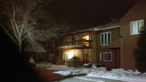 Flames visible in upper condo unit at 3233 16th Avenue South Fargo Flames visible in upper condo unit at 3233 16th Avenue South Fargo