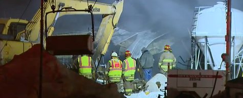 Fire crews respond to a barn fire in the Kewaunee County Town of Franklin on Friday Jan. 31, 2014. (Photo from: YouTube) Fire crews respond to a barn fire in the Kewaunee County Town of Franklin on Friday Jan. 31, 2014. (Photo from: YouTube)