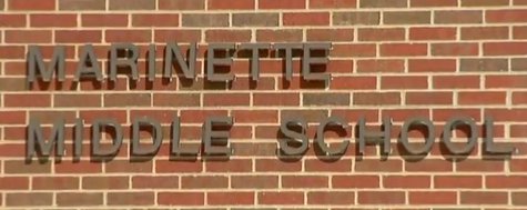 Marinette Middle School sign on building (Photo from: YouTube). Marinette Middle School sign on building (Photo from: YouTube).