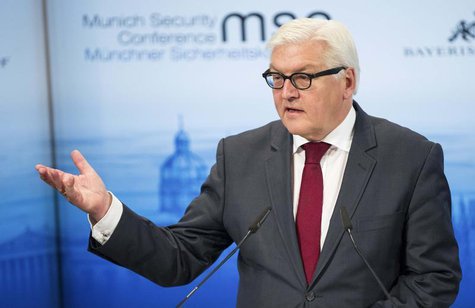 German Foreign Minister Frank-Walter Steinmeier gives his speech during the annual Munich Security Conference February 1, 2014. REUTERS/Luka German Foreign Minister Frank-Walter Steinmeier gives his speech during the annual Munich Security Conference February 1, 2014. REUTERS/Luka