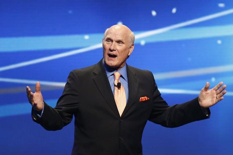 Former NFL football great and broadcaster Terry Bradshaw speaks during a presentation to announce Fox's new sports network "Fox Sports 1" in Former NFL football great and broadcaster Terry Bradshaw speaks during a presentation to announce Fox's new sports network "Fox Sports 1" in