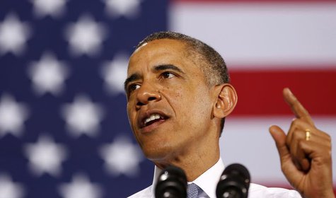 U.S. President Barack Obama talks after he tours General Electric's Waukesha Gas Engines facility in Waukesha, Wisconsin, January 30, 2014. U.S. President Barack Obama talks after he tours General Electric's Waukesha Gas Engines facility in Waukesha, Wisconsin, January 30, 2014.