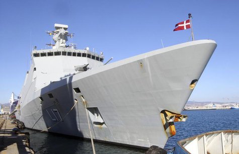 A Danish frigate, which is part of a joint Danish-Norwegian task force that will assist in overseeing the transportation of lethal chemical A Danish frigate, which is part of a joint Danish-Norwegian task force that will assist in overseeing the transportation of lethal chemical