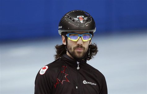 Short track speed skater Charles Hamelin of Canada practises in preparation for the 2014 Sochi Winter Olympics, February 2, 2014. REUTERS/Lu Short track speed skater Charles Hamelin of Canada practises in preparation for the 2014 Sochi Winter Olympics, February 2, 2014. REUTERS/Lu