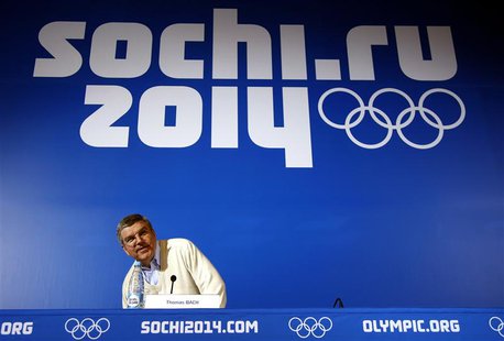 International Olympic Committee (IOC) President Thomas Bach arrives to attend a news conference in Sochi, February 23 2014. REUTERS/Eric Gai International Olympic Committee (IOC) President Thomas Bach arrives to attend a news conference in Sochi, February 23 2014. REUTERS/Eric Gai