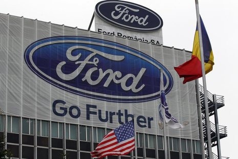 The Ford logo is seen at Ford car plant in Craiova, 230km (143 miles) west of Bucharest, October 29, 2012. REUTERS/Bogdan Cristel/Files The Ford logo is seen at Ford car plant in Craiova, 230km (143 miles) west of Bucharest, October 29, 2012. REUTERS/Bogdan Cristel/Files