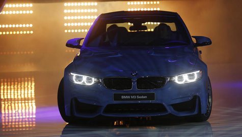 The BMW M3 sedan is rolled out during the press preview day of the North American International Auto Show in Detroit, Michigan January 13, 2 The BMW M3 sedan is rolled out during the press preview day of the North American International Auto Show in Detroit, Michigan January 13, 2
