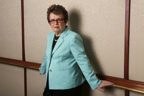 Former tennis player Billie Jean King poses for a portrait while promoting PBS's American Masters series in Beverly Hills, California August Former tennis player Billie Jean King poses for a portrait while promoting PBS's American Masters series in Beverly Hills, California August
