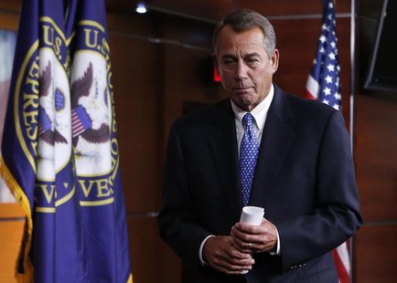 U.S. House Speaker John Boehner (R-OH) leaves after his news conference on Capitol Hill in Washington January 16, 2014. REUTERS/Yuri Gripas U.S. House Speaker John Boehner (R-OH) leaves after his news conference on Capitol Hill in Washington January 16, 2014. REUTERS/Yuri Gripas