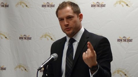 WMU Head Football Coach PJ Fleck addresses the media during National Signing Day. WMU Head Football Coach PJ Fleck addresses the media during National Signing Day.