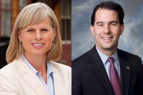 Mary Burke (D), left, and Scott Walker (R) Mary Burke (D), left, and Scott Walker (R)