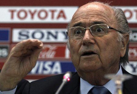 FIFA President Sepp Blatter speaks during a news conference at FIFA Club World Cup soccer tournament in Marrakech December 19, 2013. REUTERS FIFA President Sepp Blatter speaks during a news conference at FIFA Club World Cup soccer tournament in Marrakech December 19, 2013. REUTERS