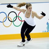 Ashley Wagner of the U.S. skates during a figure skating training sesssion in preparation for the 2014 Sochi Winter Olympics at the Iceberg Ashley Wagner of the U.S. skates during a figure skating training sesssion in preparation for the 2014 Sochi Winter Olympics at the Iceberg