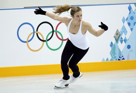 Ashley Wagner of the U.S. skates during a figure skating training sesssion in preparation for the 2014 Sochi Winter Olympics at the Iceberg Ashley Wagner of the U.S. skates during a figure skating training sesssion in preparation for the 2014 Sochi Winter Olympics at the Iceberg