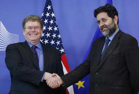 European Union chief negotiator Ignacio Garcia Bercero poses with U.S. chief negotiator Dan Mullaney (L) at the start of the 2nd round of EU European Union chief negotiator Ignacio Garcia Bercero poses with U.S. chief negotiator Dan Mullaney (L) at the start of the 2nd round of EU
