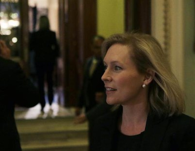 Senator Kirsten Gillibrand (D-NY) walks to an interview on Capitol Hill in Washington November 21, 2013. REUTERS/Gary Cameron Senator Kirsten Gillibrand (D-NY) walks to an interview on Capitol Hill in Washington November 21, 2013. REUTERS/Gary Cameron