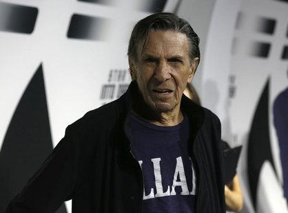 Cast member Leonard Nimoy poses at the party for the release of the Blu-Ray DVD of "Star Trek Into Darkness" at the California Science Cente Cast member Leonard Nimoy poses at the party for the release of the Blu-Ray DVD of "Star Trek Into Darkness" at the California Science Cente