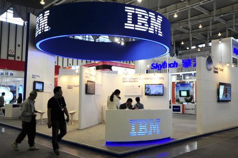 Visitors walk past the IBM booth at the 9th China International Software Product & Information Service Expo in Nanjing, Jiangsu province Sep Visitors walk past the IBM booth at the 9th China International Software Product & Information Service Expo in Nanjing, Jiangsu province Sep