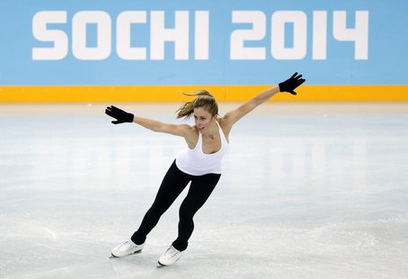 Ashley Wagner of the U.S. skates during a figure skating training sesssion in preparation for the 2014 Sochi Winter Olympics at the Iceberg Ashley Wagner of the U.S. skates during a figure skating training sesssion in preparation for the 2014 Sochi Winter Olympics at the Iceberg