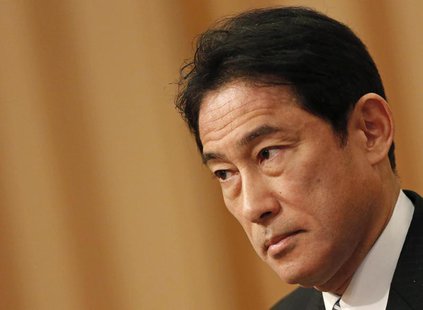 Japan's Foreign Minister Fumio Kishida listens to questions from a participant during a seminar in Tokyo January 17, 2014. Kishida spoke abo Japan's Foreign Minister Fumio Kishida listens to questions from a participant during a seminar in Tokyo January 17, 2014. Kishida spoke abo