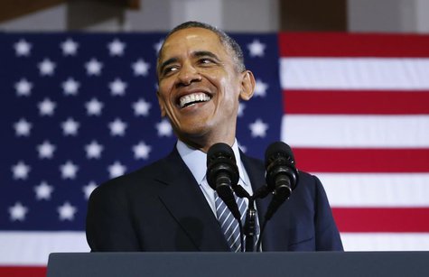 U.S. President Barack Obama speaks during a visit to Michigan State University in Lansing, Michigan February 7, 2014. REUTERS/Kevin Lamarque U.S. President Barack Obama speaks during a visit to Michigan State University in Lansing, Michigan February 7, 2014. REUTERS/Kevin Lamarque