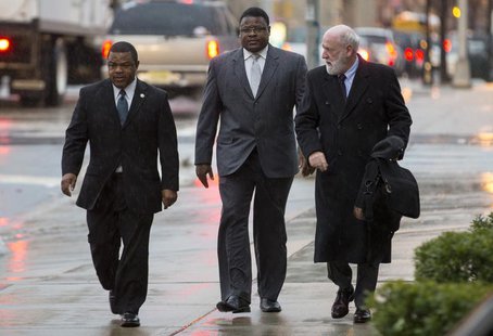 Trenton New Jersey Mayor Tony Mack (L) and his brother Ralphiel Mack (center) arrive at United States Court in Trenton, New Jersey, January Trenton New Jersey Mayor Tony Mack (L) and his brother Ralphiel Mack (center) arrive at United States Court in Trenton, New Jersey, January