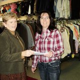 Tibbits Volunteer Liaison Pam Kasprzyk presents Chamber Check to January Volunteer of the Month Dusti Donbrock Tibbits Volunteer Liaison Pam Kasprzyk presents Chamber Check to January Volunteer of the Month Dusti Donbrock