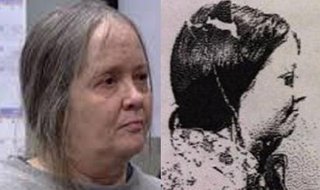 Jamie Lewis in court in California side by side with mugshot of Judy Lynn Hayman taken at the time of her arrest. Jamie Lewis in court in California side by side with mugshot of Judy Lynn Hayman taken at the time of her arrest.