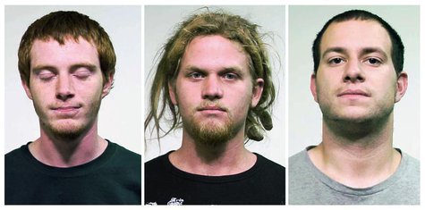 Brian Church (L), 20, Brent Vincent Betterly (C), 24 and Jared Chase, 24, are seen in these handout photos from the Chicago Police departmen Brian Church (L), 20, Brent Vincent Betterly (C), 24 and Jared Chase, 24, are seen in these handout photos from the Chicago Police departmen