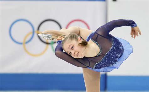Yulia Lipnitskaya of Russia competes during the figure skating team ladies short program at the Sochi 2014 Winter Olympics, February 8, 2014 Yulia Lipnitskaya of Russia competes during the figure skating team ladies short program at the Sochi 2014 Winter Olympics, February 8, 2014