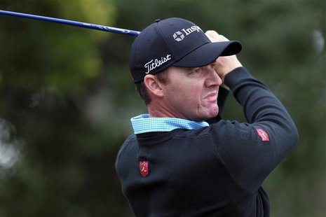 Feb 8, 2014; Pebble Beach, CA, USA; Jimmy Walker tees off on the 5th hole at Monterey Peninsula Country Club, shore course during the third Feb 8, 2014; Pebble Beach, CA, USA; Jimmy Walker tees off on the 5th hole at Monterey Peninsula Country Club, shore course during the third