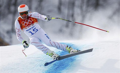 Bode Miller of the U.S. skis in the men's alpine skiing downhill race during the 2014 Sochi Winter Olympics at the Rosa Khutor Alpine Center Bode Miller of the U.S. skis in the men's alpine skiing downhill race during the 2014 Sochi Winter Olympics at the Rosa Khutor Alpine Center