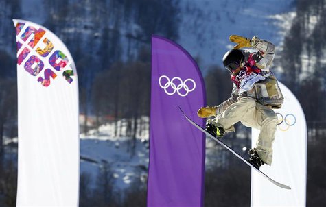 Sage Kotsenburg of the U.S. performs a jump during the men's snowboard slopestyle final at the 2014 Sochi Olympic Games in Rosa Khutor Febru Sage Kotsenburg of the U.S. performs a jump during the men's snowboard slopestyle final at the 2014 Sochi Olympic Games in Rosa Khutor Febru