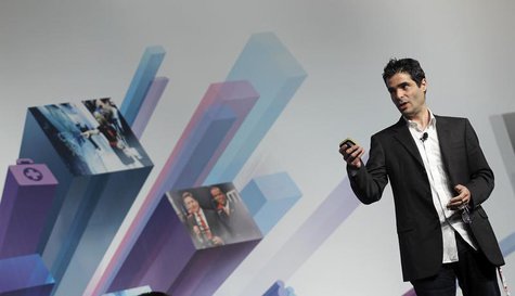 Viber's Founder and CEO Marco Talmon gestures during a news conference at the Mobile World Congress in Barcelona February 26, 2013. REUTERS/ Viber's Founder and CEO Marco Talmon gestures during a news conference at the Mobile World Congress in Barcelona February 26, 2013. REUTERS/