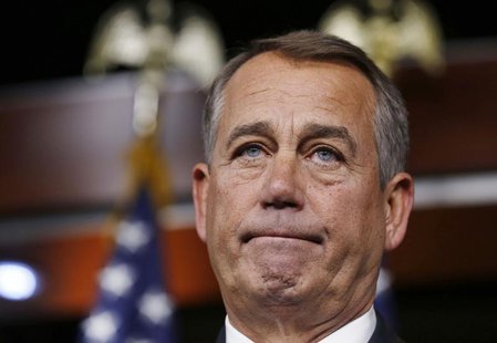 U.S. Speaker of the House John Boehner listens to a question during his weekly news conference on Capitol Hill in Washington, February 6, 20 U.S. Speaker of the House John Boehner listens to a question during his weekly news conference on Capitol Hill in Washington, February 6, 20